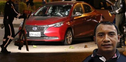 Bryan Soria Álava conducía este vehículo cuando fue atacado a tiros. La Policía llegó al lugar para levantar indicios y recabar evidencia