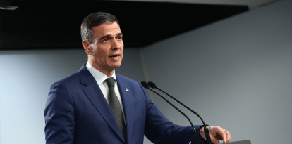 Pedro Sánchez desde el Palacio de Gobierno