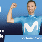 Así ha festejado el equipo Movistar la victoria de Valverde.