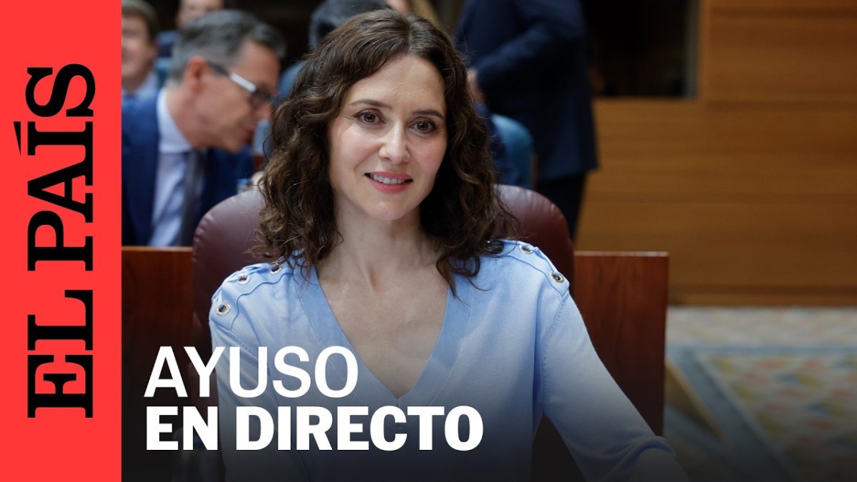 Sigue en directo la comparecencia de la Presidenta de la Comunidad de Madrid Isabel Díaz Ayuso.

Suscríbete a nuestro canal: youtube.com/@elpais
Visita http://elpais.com
Más vídeos de EL PAÍS: youtube.com/@elpais/videos
Síguenos en Facebook: https://www.facebook.com/elpais
Twitter: https://twitter.com/el_pais
Instagram: https://www.instagram.com/el_pais


#ayuso #zapatero #plusultra #asambleademadrid