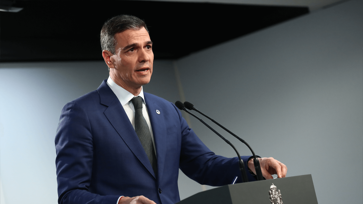 Pedro Sánchez desde el Palacio de Gobierno